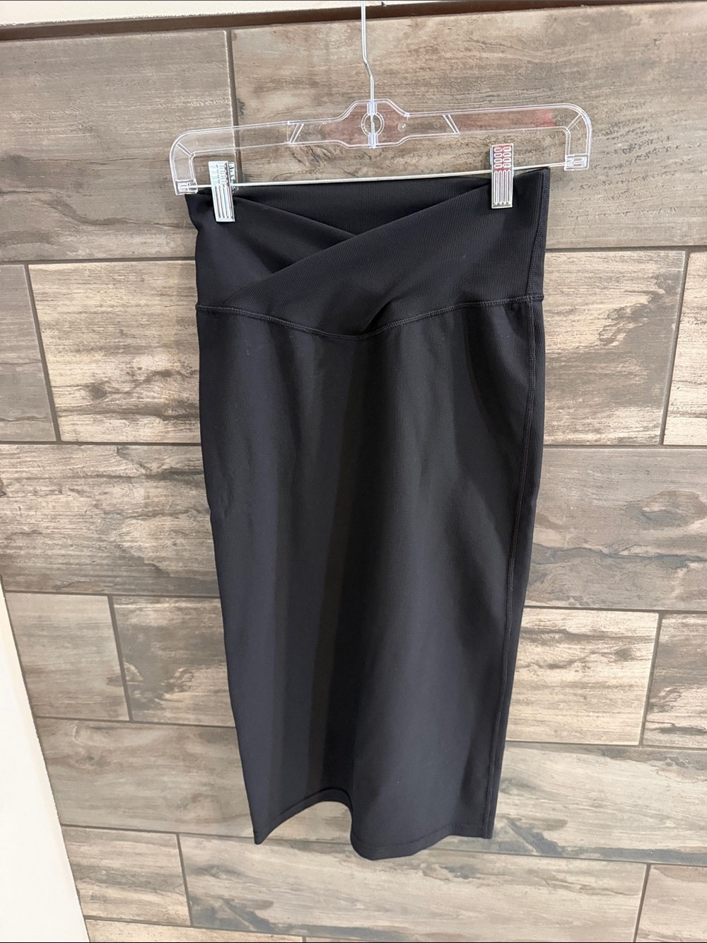 ZYIA Black High-Waist Pencil Skirt with Crossover Waist